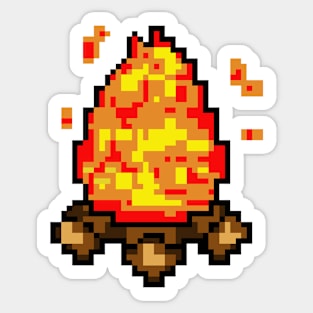 pixel fire Sticker